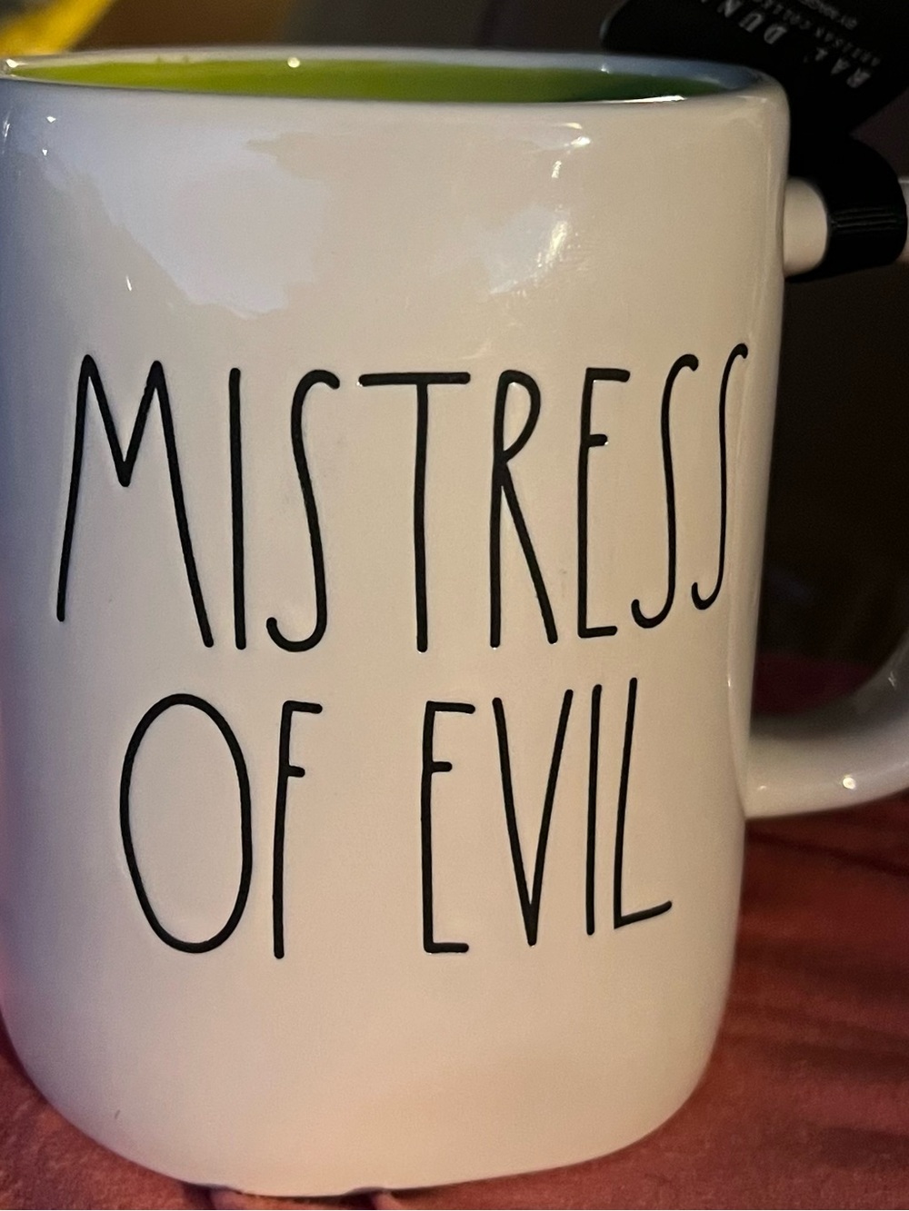 Mistress of Evil" coffee mug from the Rae Dunn Disney Villains collection